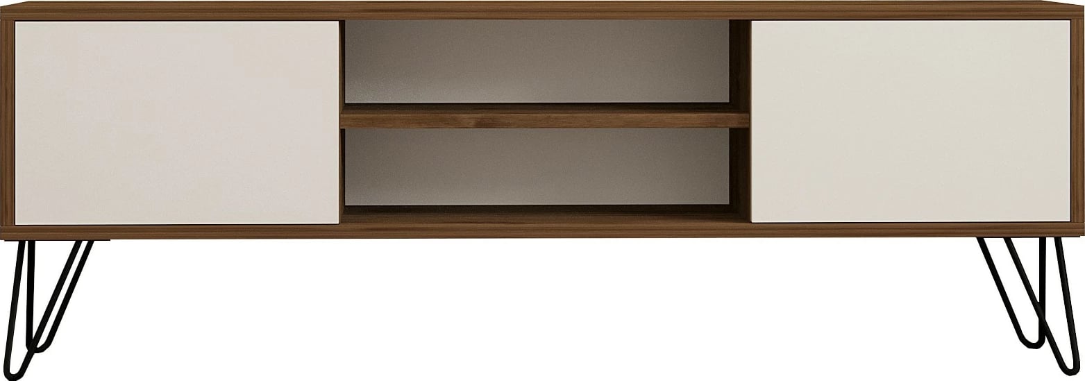 Komodë TV Hanah Home, Eva, ngjyrë arre dhe e bardhë, 140x50x30cm