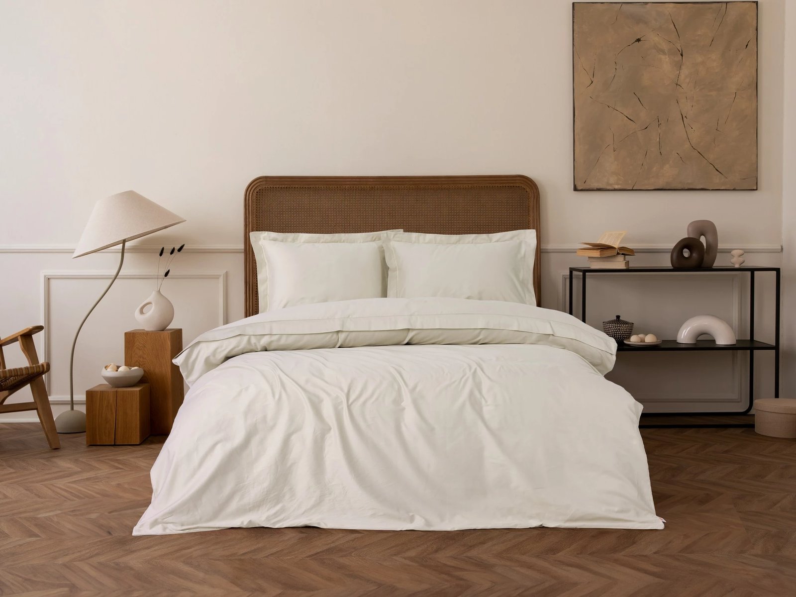 Set mbulesë jorgan Satin Single XXL, ngjyrë bezhë, L'essentiel