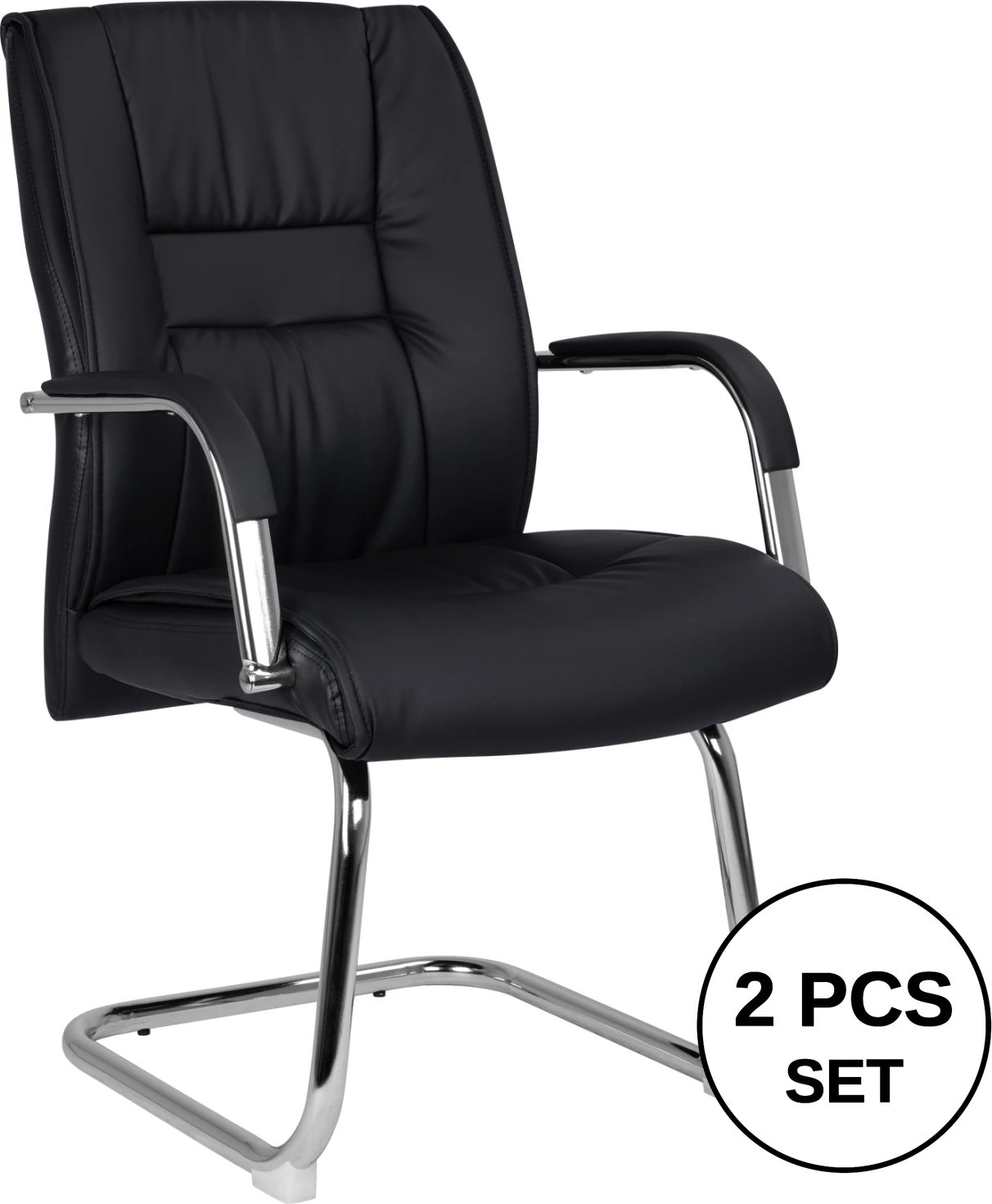 Karrige për konferenca FH1107.01, ngjyrë e zezë, 58x72x98cm, set prej 2 copë