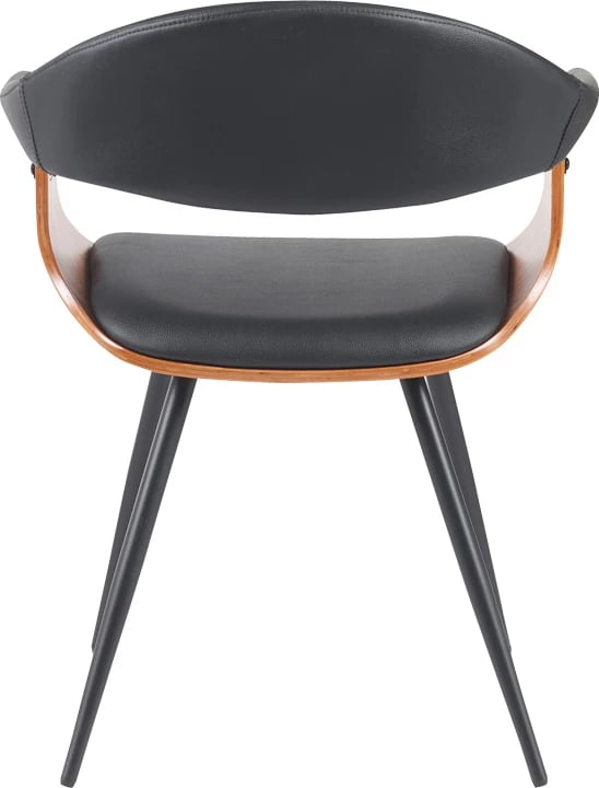 Karrige Austen, lëkurë artificiale e zezë, dru arre, metal i zi, 58x55x77cm