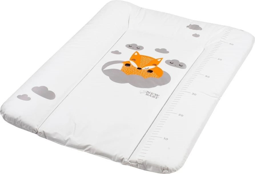 Jastëk ndërrimi bebe, New Baby, Fox, 70x50 cm, i papërshkueshëm nga uji, i bardhë
