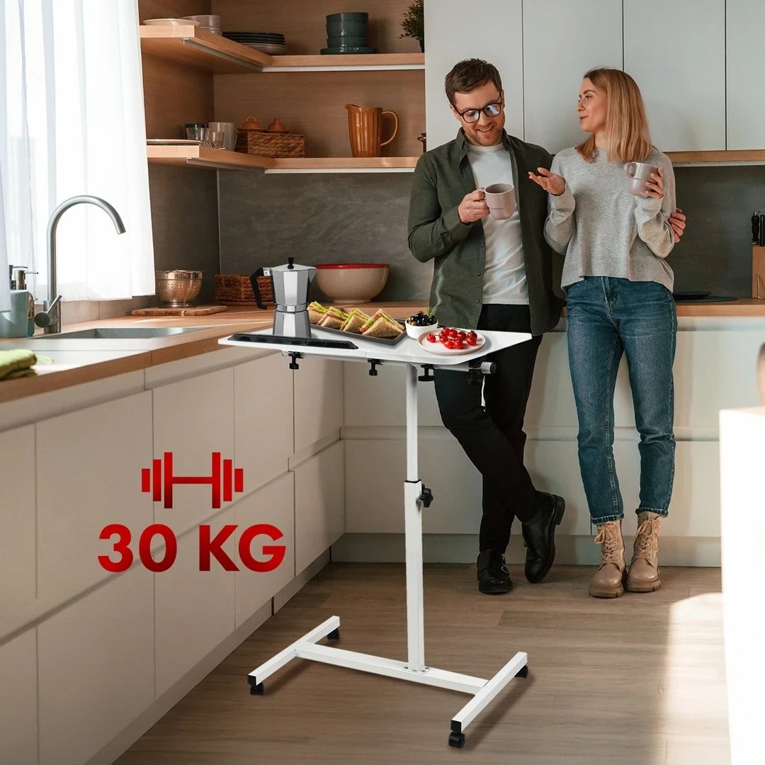 Tavolinë mobile Maclean MC-121 W, për laptop, rregullim lartësie 59-89cm, e bardhë