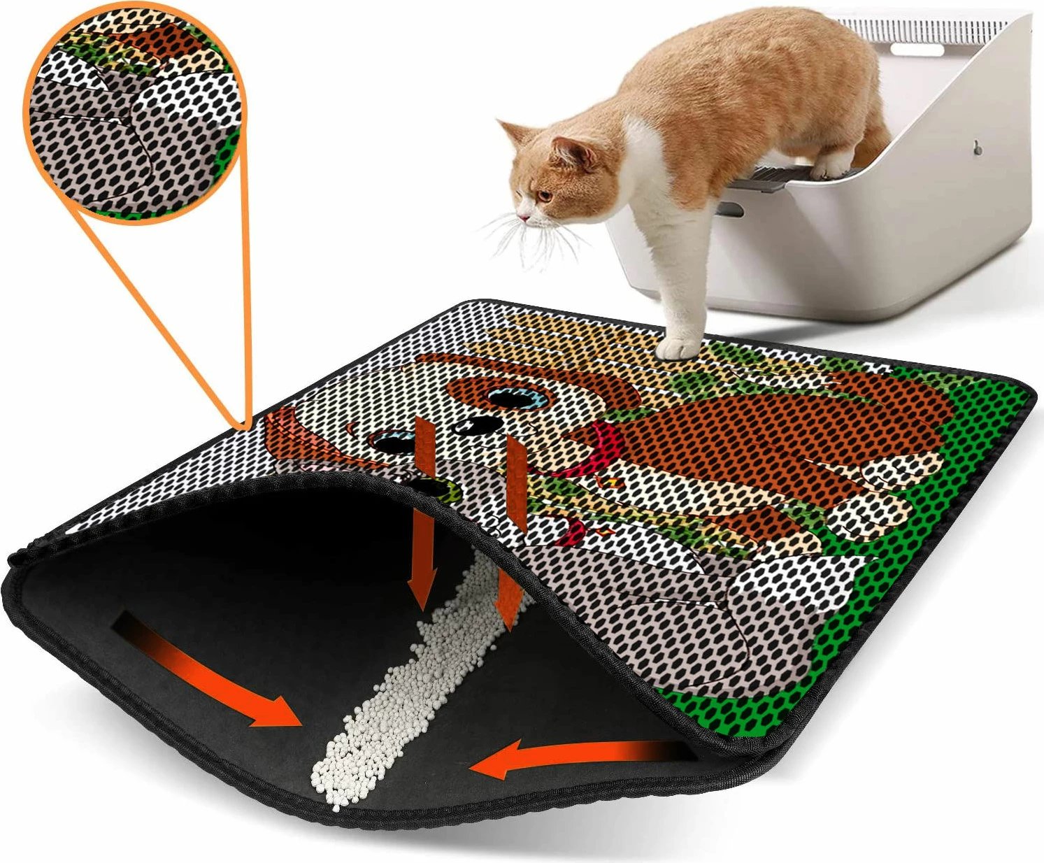 Tapet për rërë mace, shumëngjyrësh, Paws & Whiskers, Nrszn0157, 45x60cm