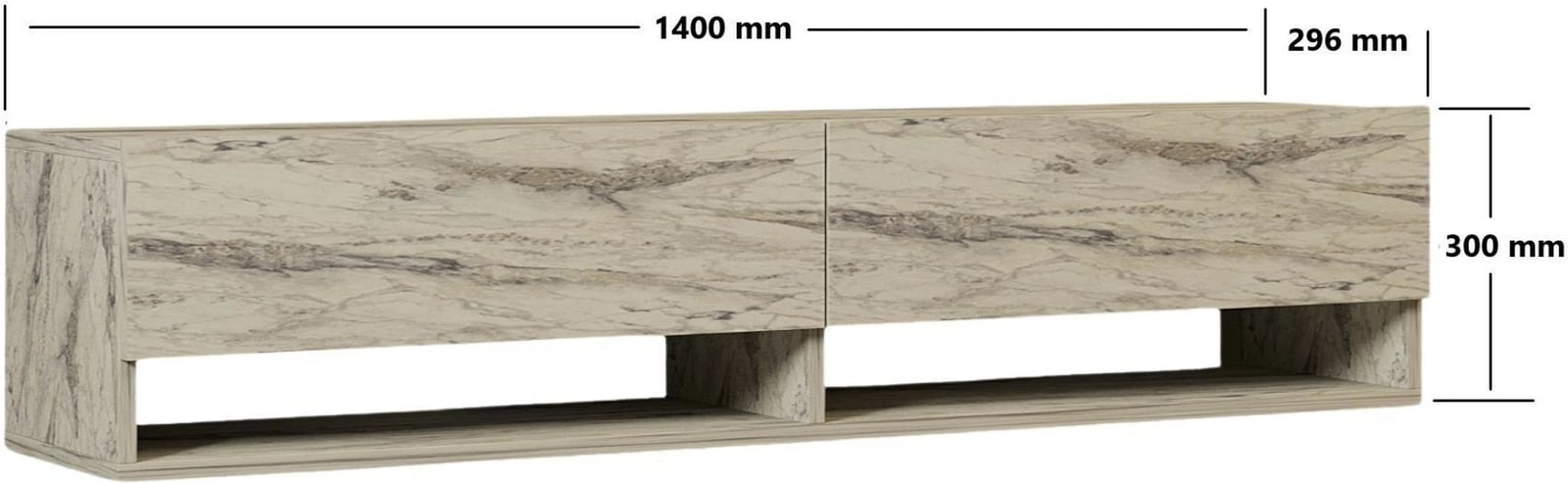 Komodë TV Hanah Home, Arges - Freesia, mermer travertin