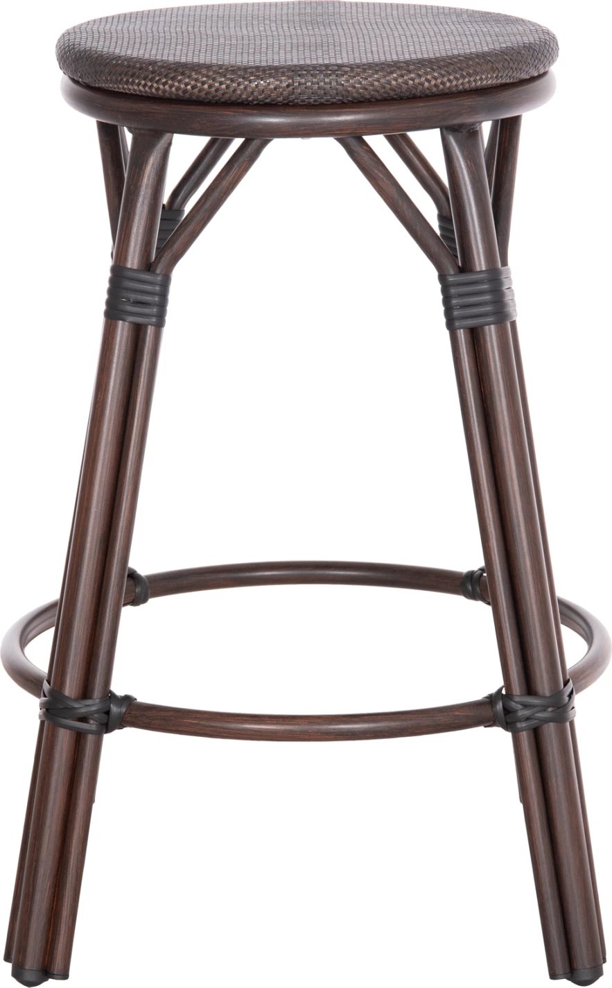 Karrige për bar mesatare alumini CHINO FH6286.01 pamje bambuje & tekstilene ngjyrë kafe 43x43x65Hcm