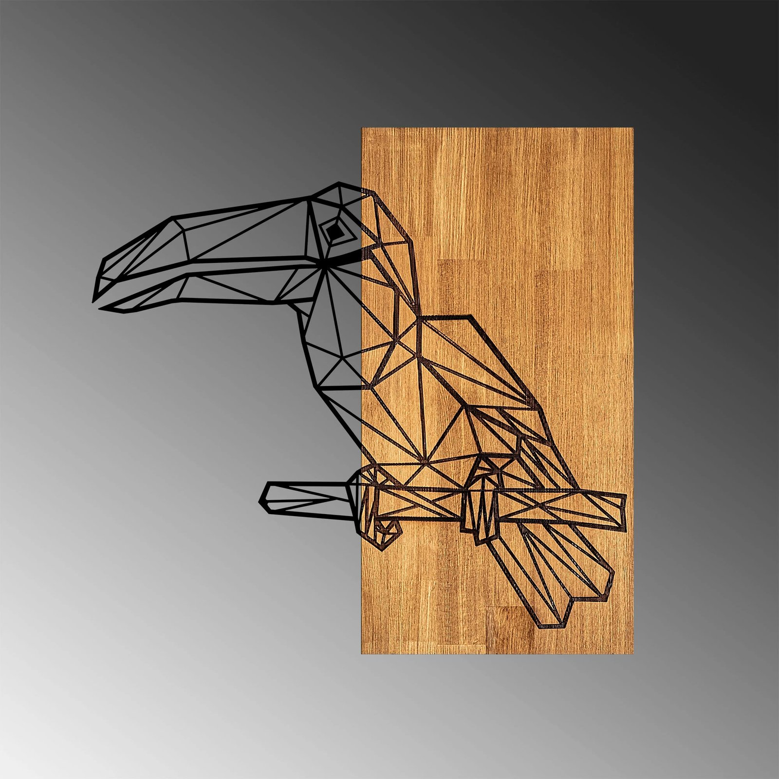 Aksesor dekorativ për mur, dru dhe metal, Wallity MA-293, ngjyrë arre/zezë, 58x60cm