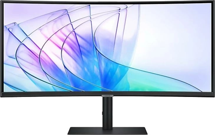 Monitor Samsung ViewFinity S6 LS34C652VAU 34" 1000R Ultra‑WQHD 100 Hz HDR10 FreeSync me kamerë pop-up e altoparlantë, e zezë
