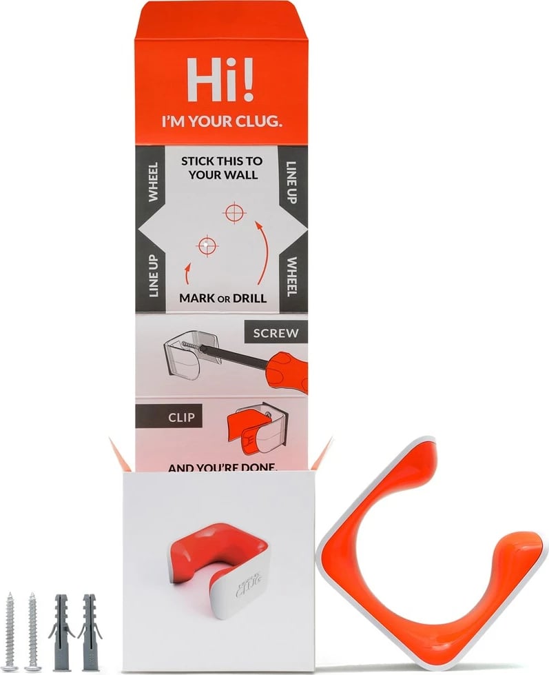 Mbajtëse për biçikleta HORNIT, M, e bardhë dhe e portokalltë