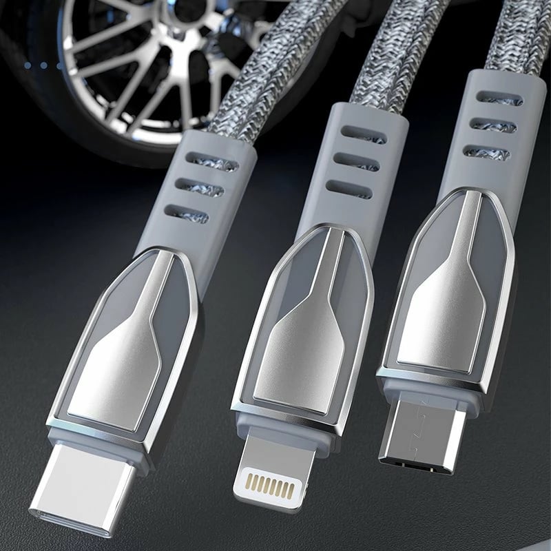 Kabllo USB Dudao L3PROM, 1m, micro USB, 5A, Gri