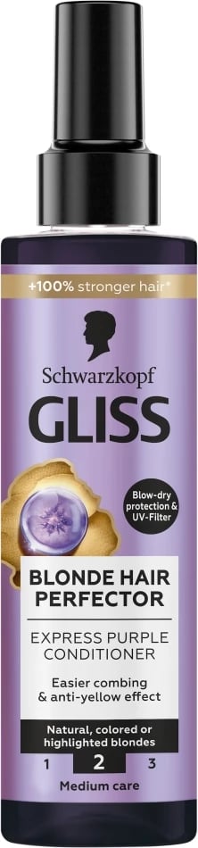 Kondicioner pa shpëlarje për femra Gliss Blonde Hair Perfector, 200ml