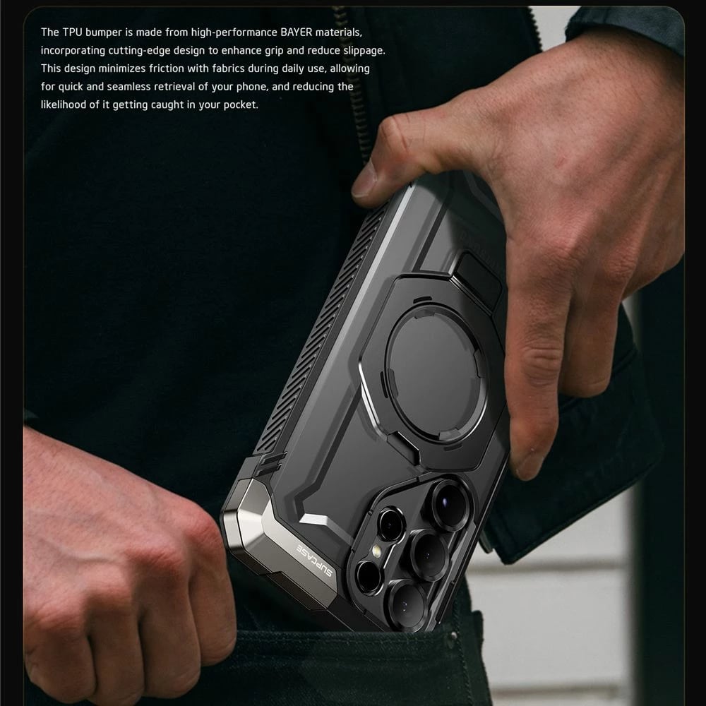 Mbështjellës Supcase UB Grip Mag për Samsung Galaxy S25 Ultra, i zi