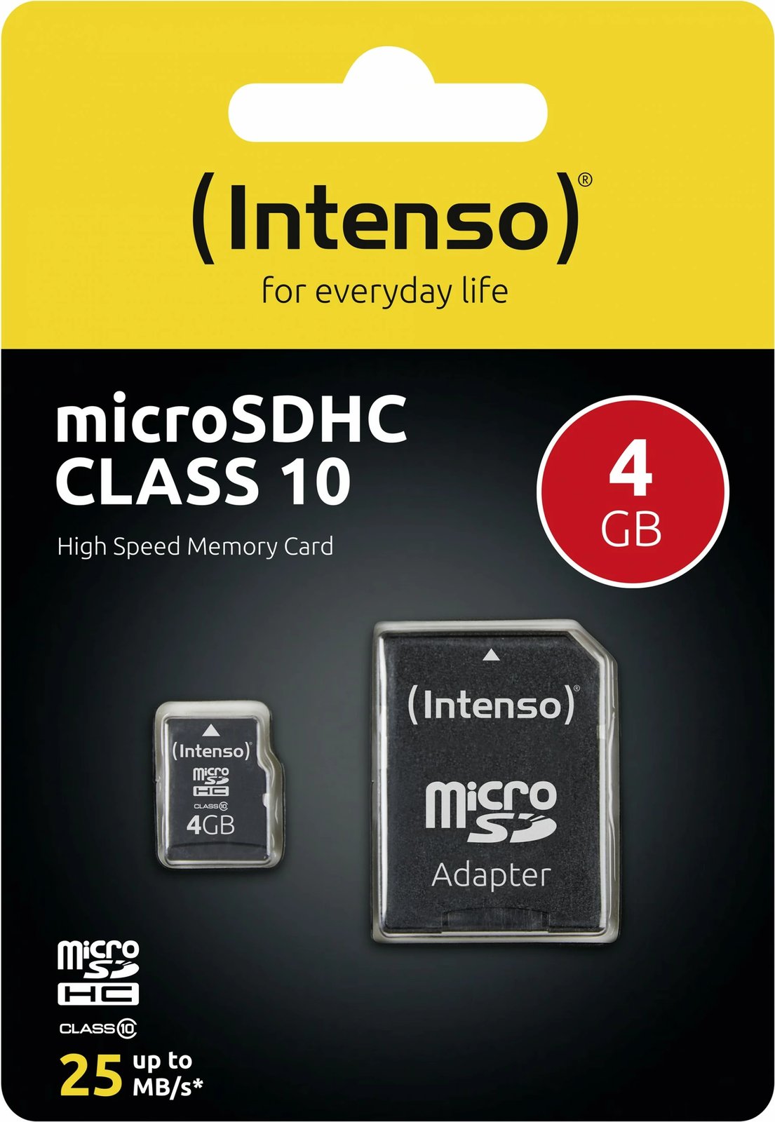 Kartelë MicroSDHC Intenso 4GB, Class 10, e zezë