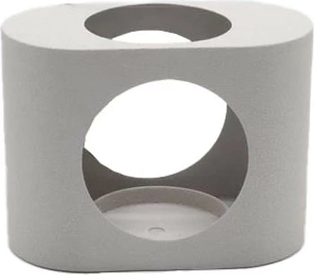 Mbajtës qirinjsh tealight, metal dhe xham, i bardhë, 18x10x13.3 cm