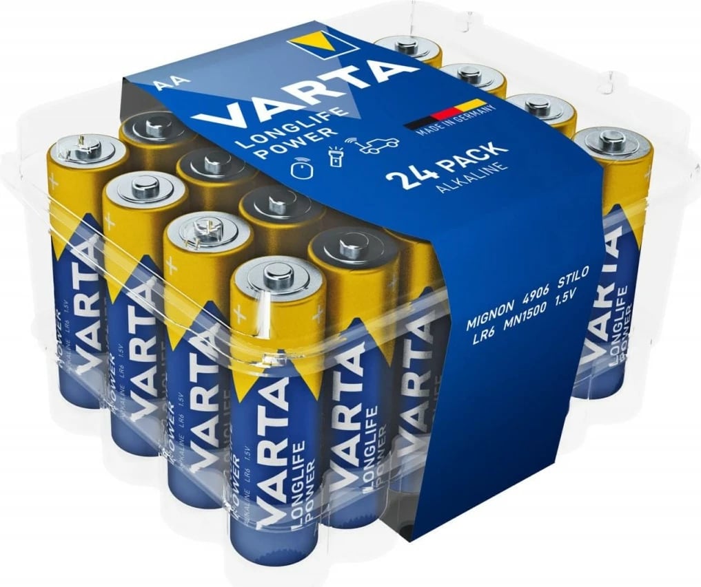 Bateri AA Varta Longlife Power, 24 copë, Alkaline, Premium Box