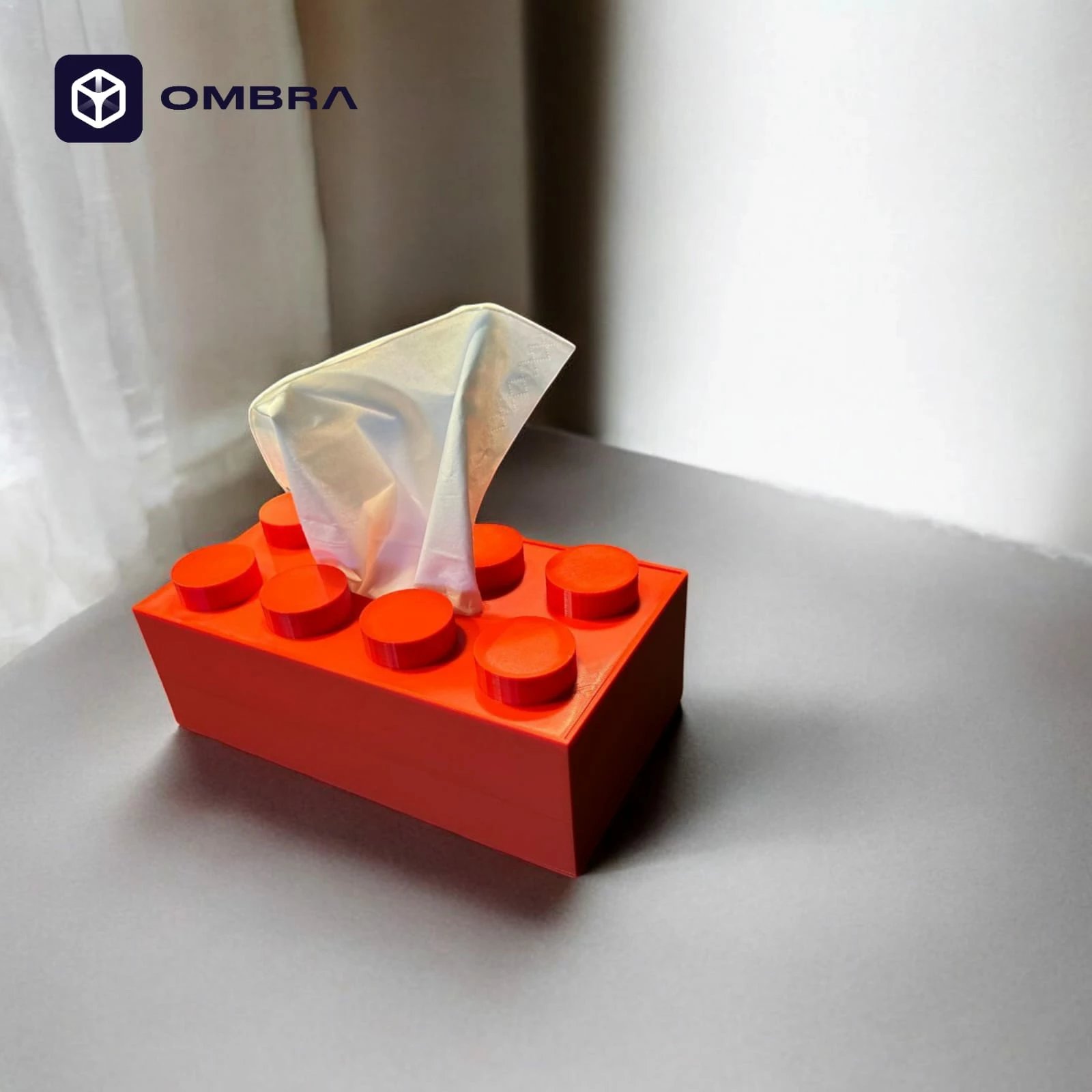 Dekor për peceta Tissue Box Brick, e kuqe