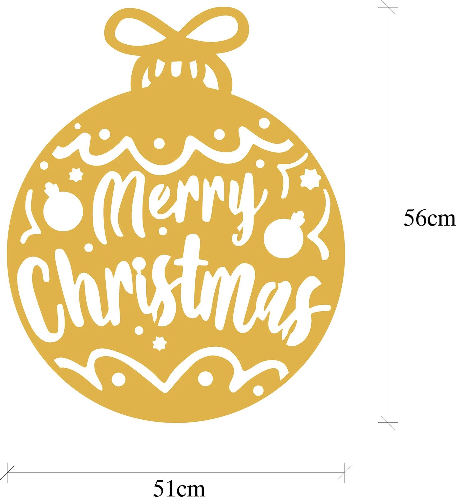 Aksesor dekorativ metalik për mur, ngjyrë ari, Wallity XMASGOLD - 007