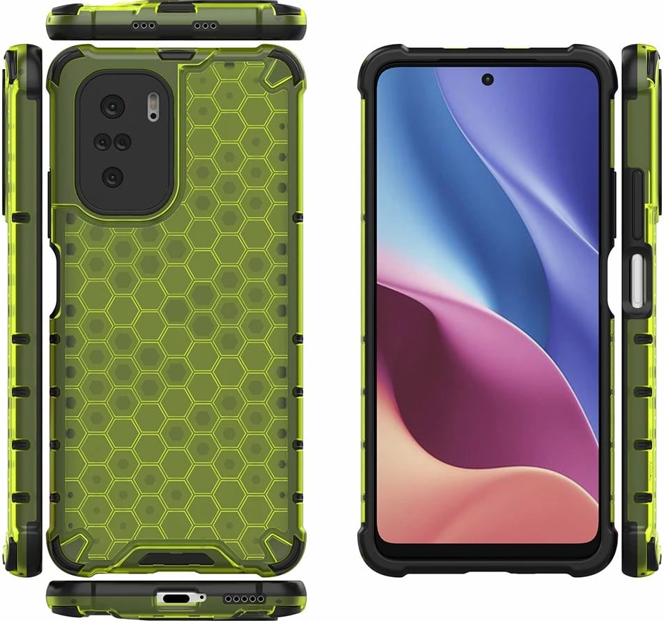 Mbështjellës Honeycomb Hurtel për Xiaomi Redmi K40 Pro+, K40 Pro, K40, Poco F3, Gjelbër Mbështjellës Honeycomb Hurtel për Xiaomi Redmi K40 Pro+, K40 Pro, K40, Poco F3, Gjelbër