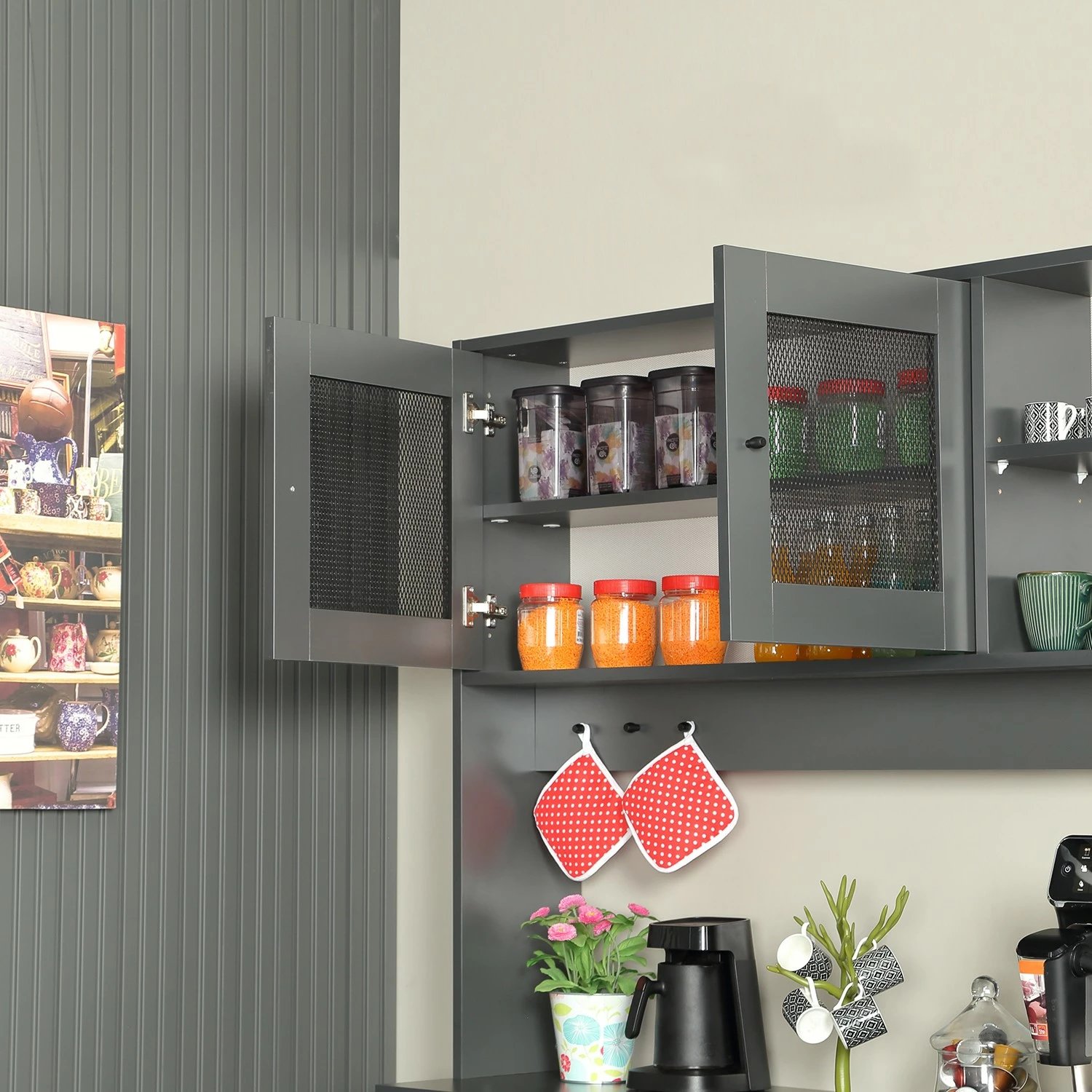 Dollap multifunksional Hanah Home, Grano 140, antracit