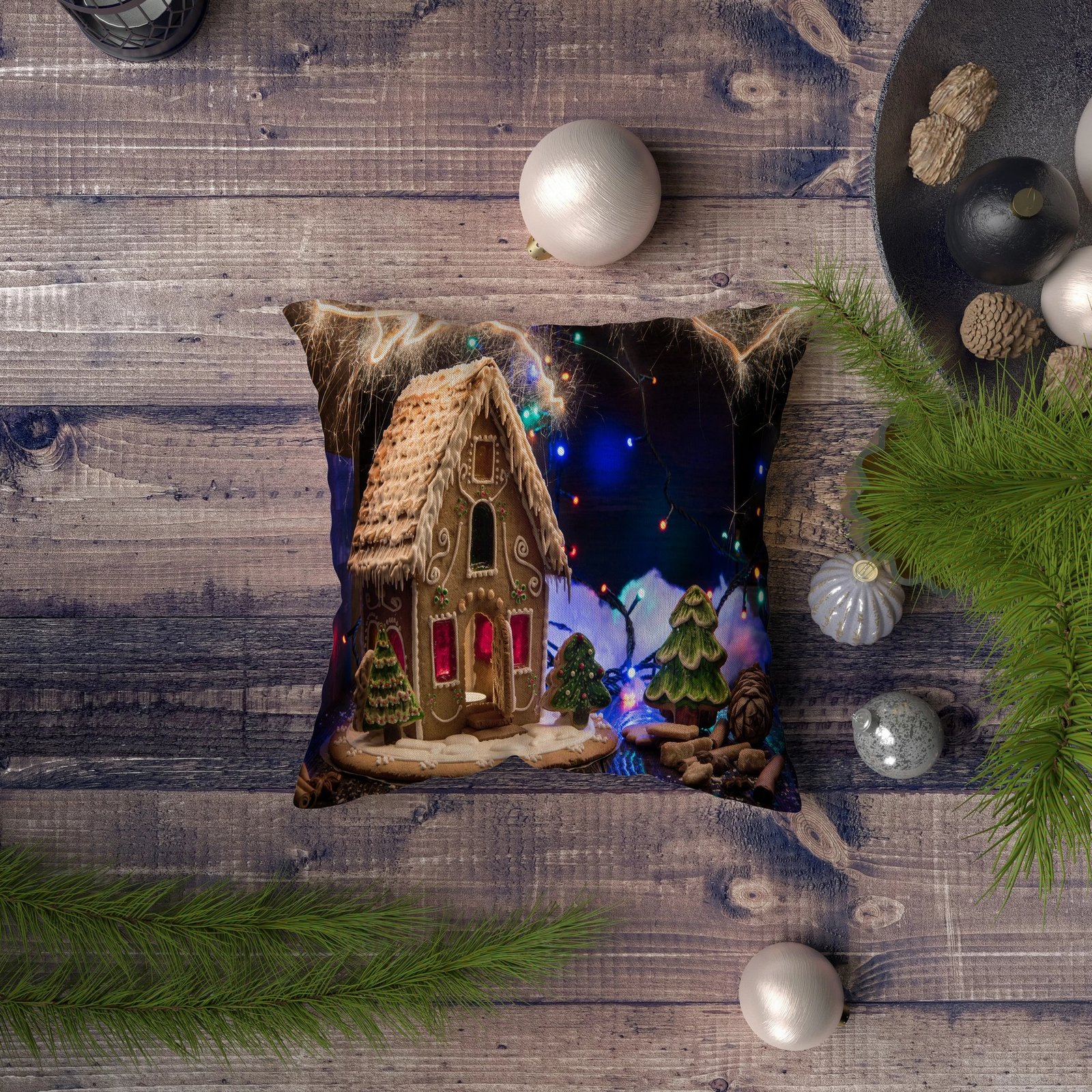 Jastëk dekorativ Aberto Design, NYXMAS090, shumëngjyrësh, 43x43cm