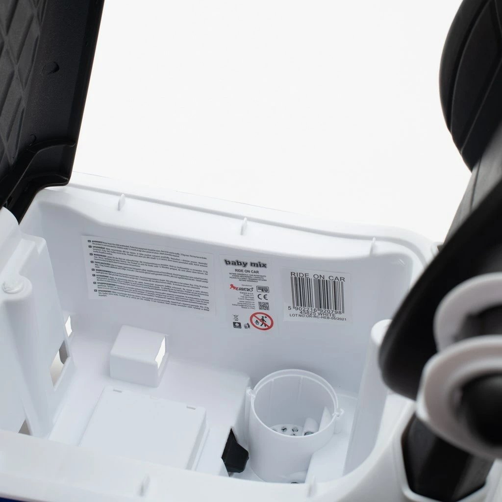 makinë shtytëse (ride-on), Baby Mix, AMBULANCE, me panel zëri dhe shufër drejtimi, rrota të përparme rrotulluese, 12m+, ngarkesë 25 kg, e bardhë