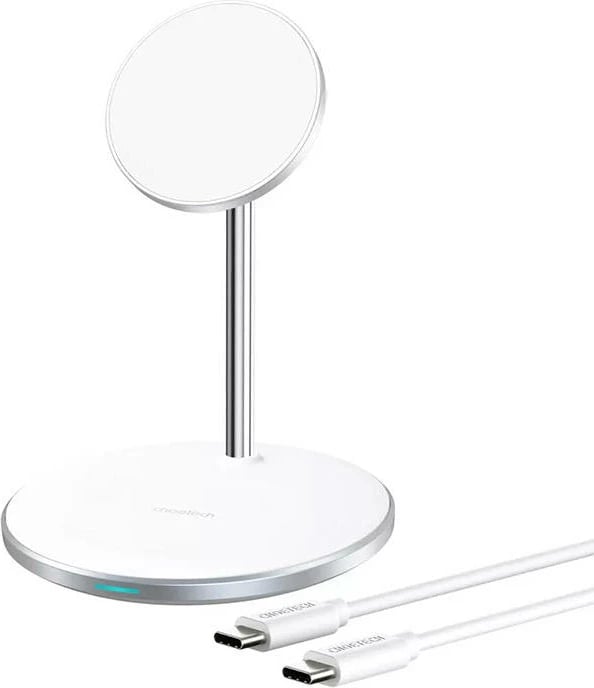Karikues wireless me mbajtëse Choetech T581-F, 15W, për iPhone 12 dhe Airpods, Bardhë
