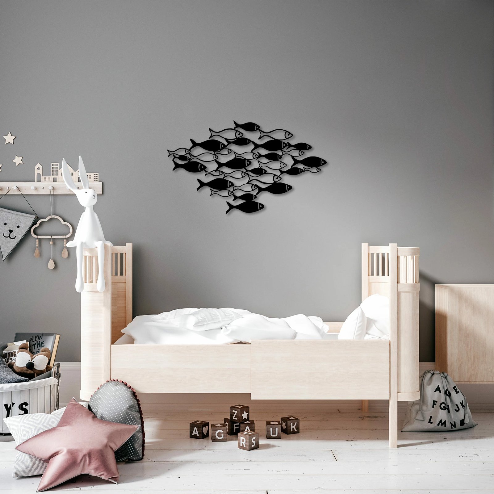 Aksesor dekorativ muri prej metali, peshq, Wallity, 41x70cm