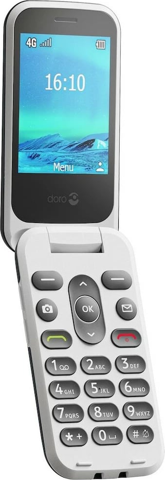 Celular Doro 2820, Clamshell, Single SIM, 2.8", Bluetooth, 1000 mAh, Blu, Bardhë