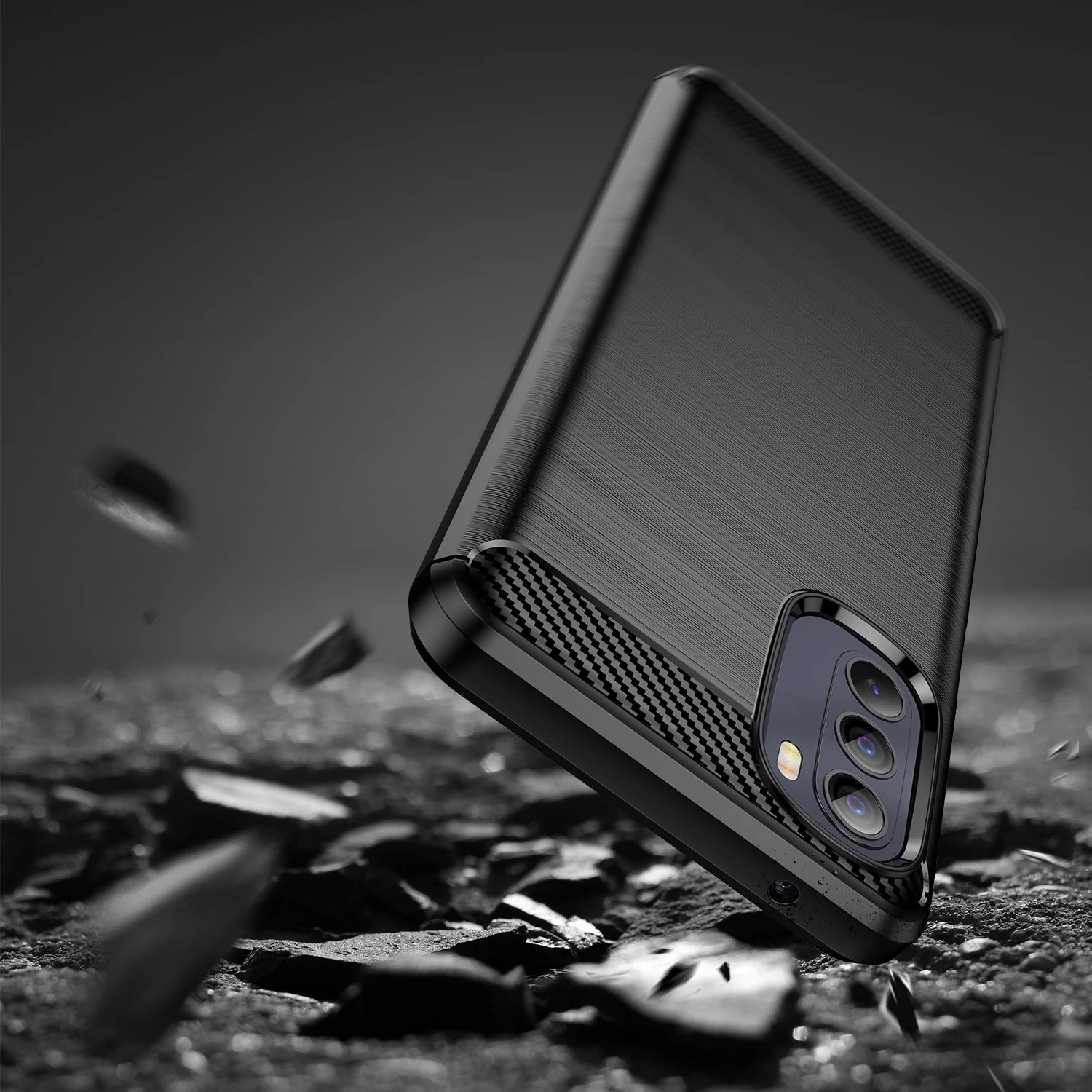 Mbështjellës Hurtel Carbon Case për Motorola Moto G Stylus 5G 2022, i zi