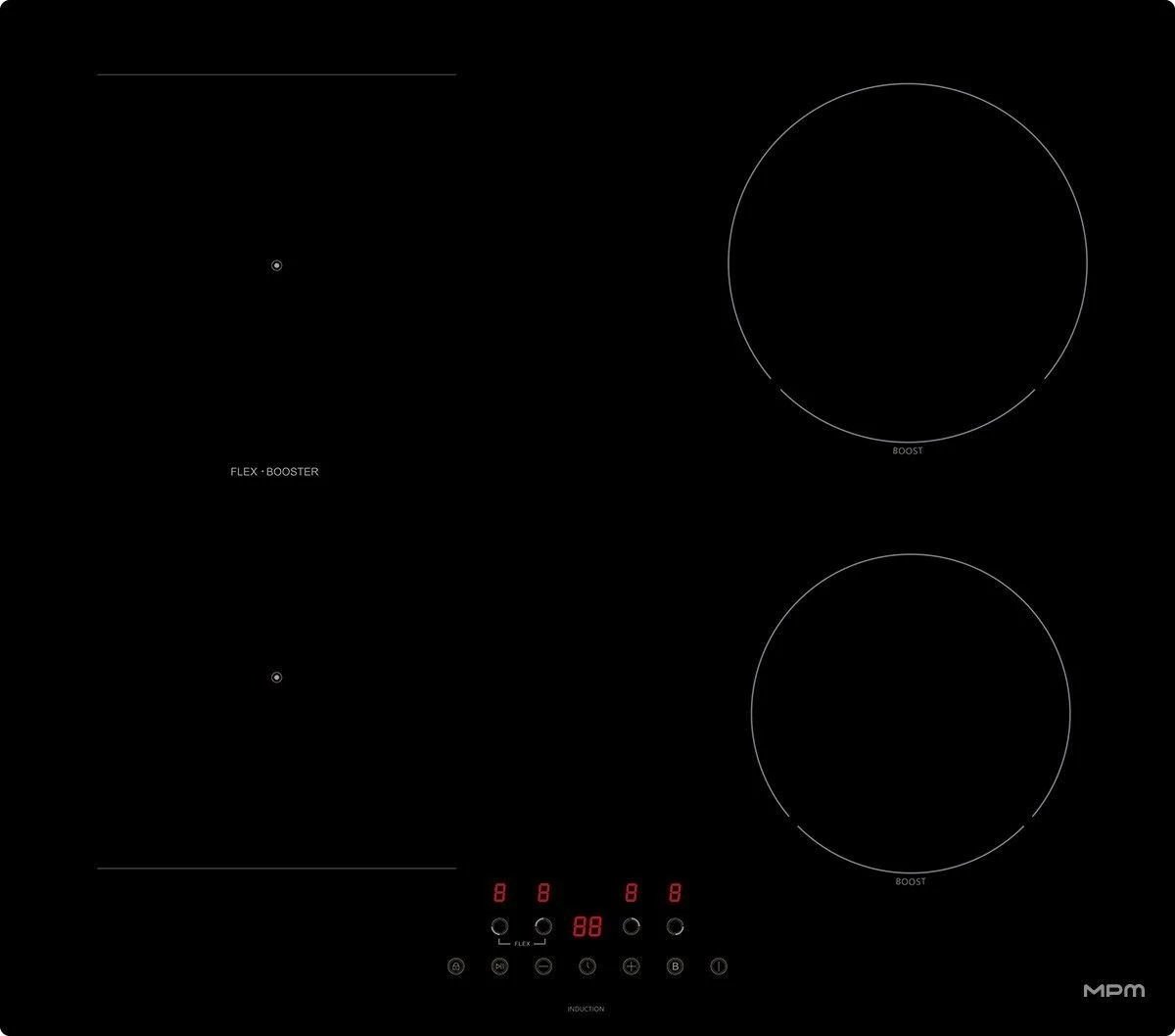 Sobë inkaso me induksion MPM MPM-60-IM-15, 59 cm, 4 zona, e zezë