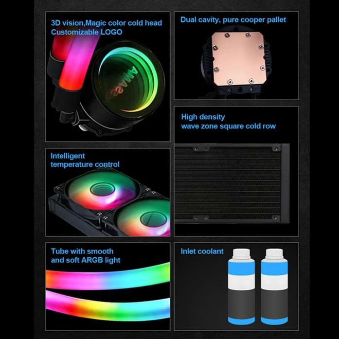 Ventilator Ftohës Me Ujë Për Kompjuter SAMA PS360mm black (Zezë)