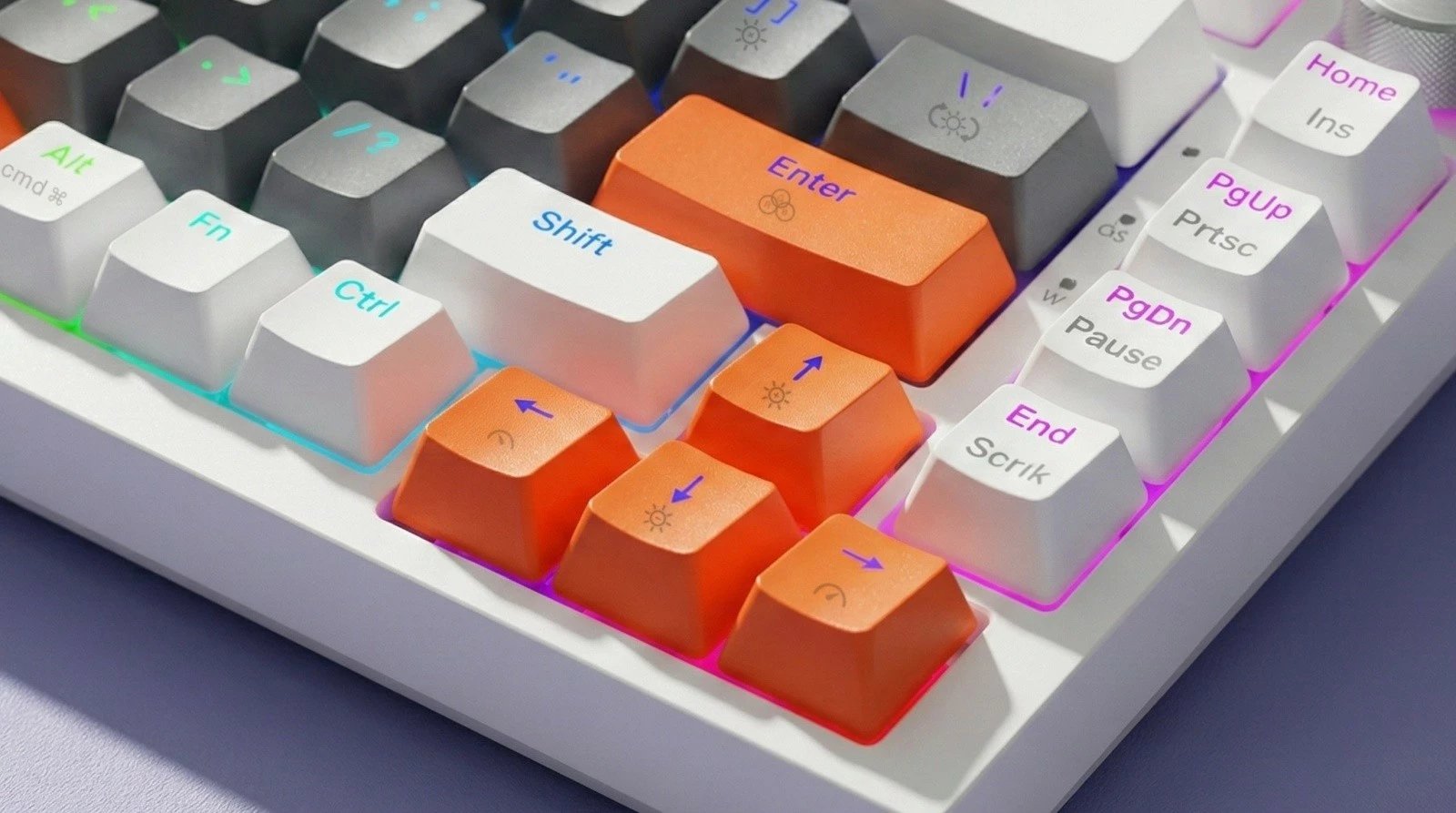 Tastierë magnetike Savio ASTRAL White 82-taste US QWERTY Outemu White Jade Hall RGB USB-C knob multimedia PBT keycaps, e bardhë, set 3 ngjyra kapakësh