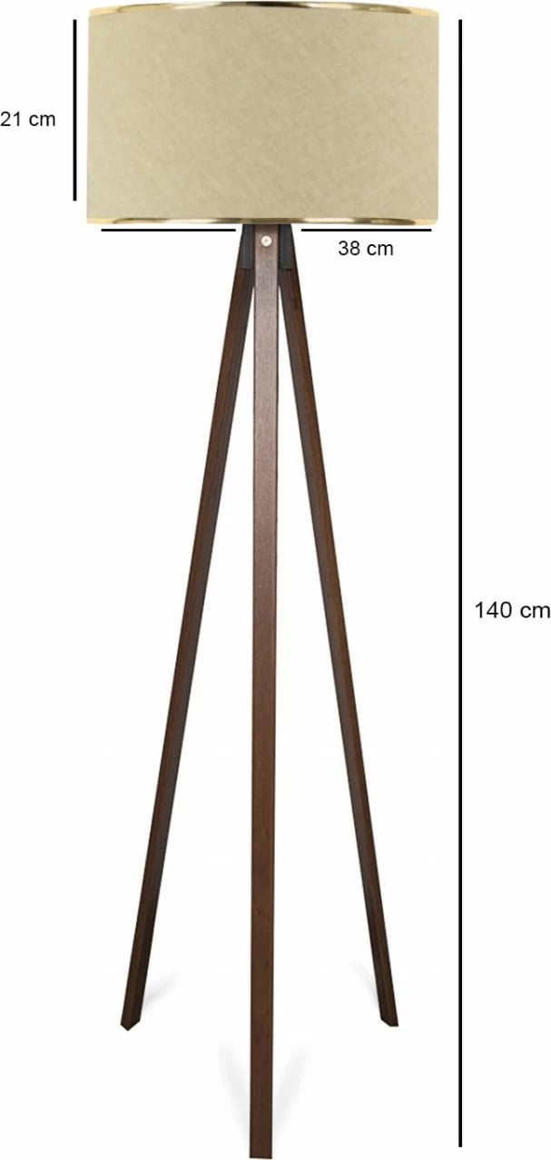 Llambë dyshemeje Opviq, AYD-2986, dru, kapak stof, bezhë