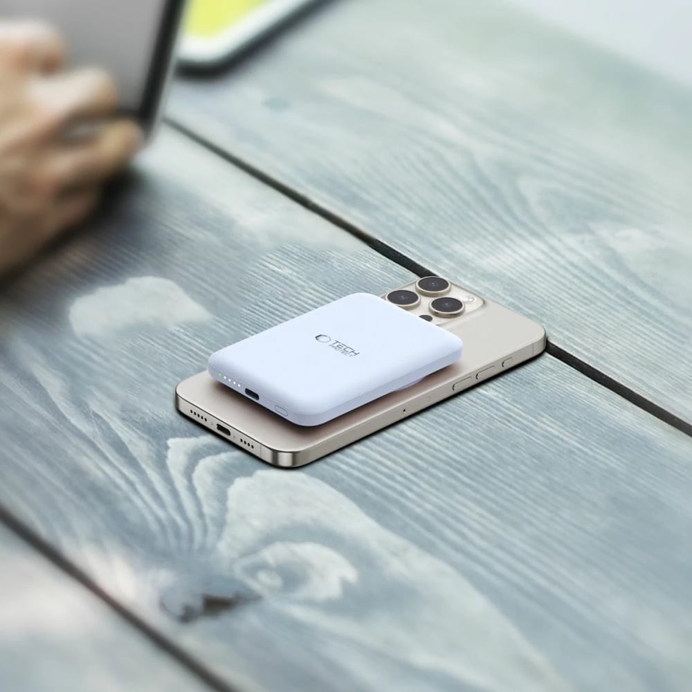 Powerbank Tech-Protect LifeMag PB10, 5000mAh, MagSafe, USB-C, Blu