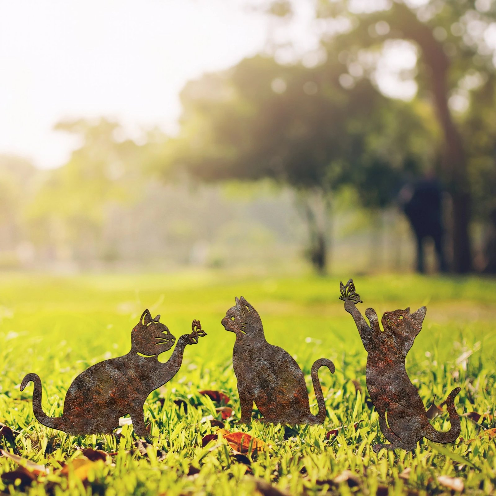 Dekor për kopsht Aberto Design, Fam 13, 3 copë, ngjyrë antike, metal