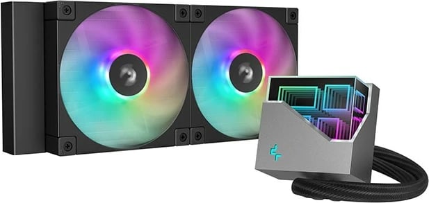 Kasë ftohëse me ujë DeepCool LT240, 2x12 cm, për procesor, e zezë