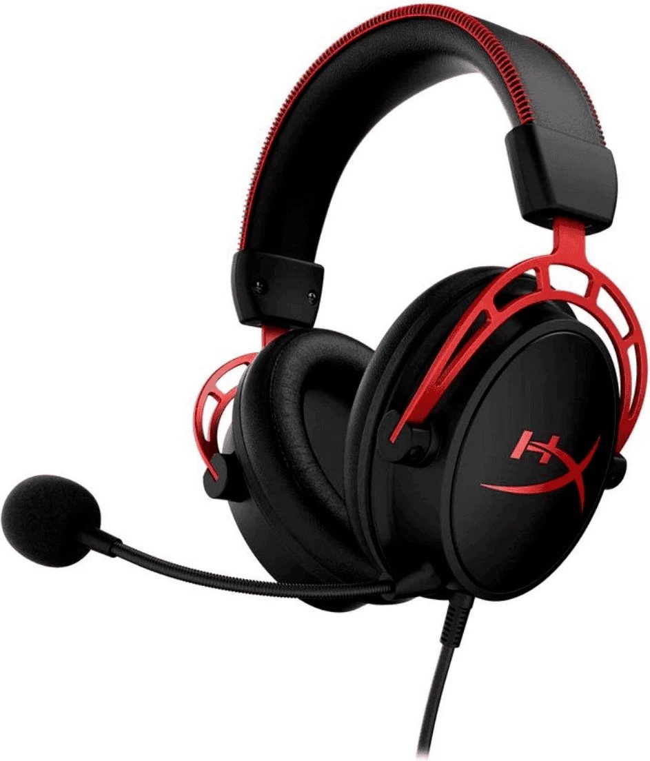 Kufje gaming me mikrofon, HyperX, 4P5L1AM#ABB, me kabllo, mbi-vesh, e kuqe