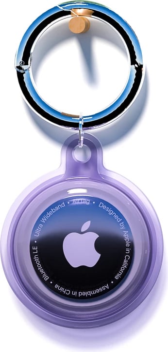 Mbështjellës Hurtel për Apple AirTag, WAT-05-0Y6S, TPU, Violet, me karabiner