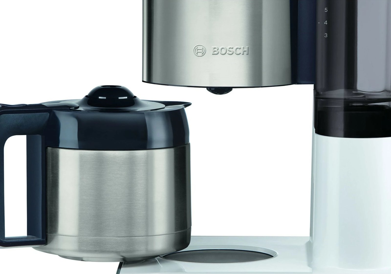 Aparat kafeje Bosch TKA8A681, 1.1 L, 1100 W, Ngjyrë e zezë, Inoks, E bardhë
