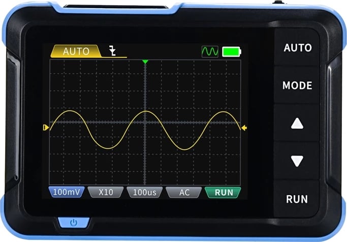 Oskiloskop portabël 2‑në‑1 me gjenerator sinjali, FNIRSI DSO153, 1 MHz, 5 Ms/s, bateri 1000 mAh, USB‑C, set me sondë P6100