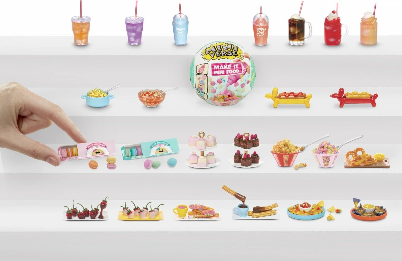 Set lodrash miniaturë MGA Miniverse Make It Mini Foods, 24 copë, plastikë