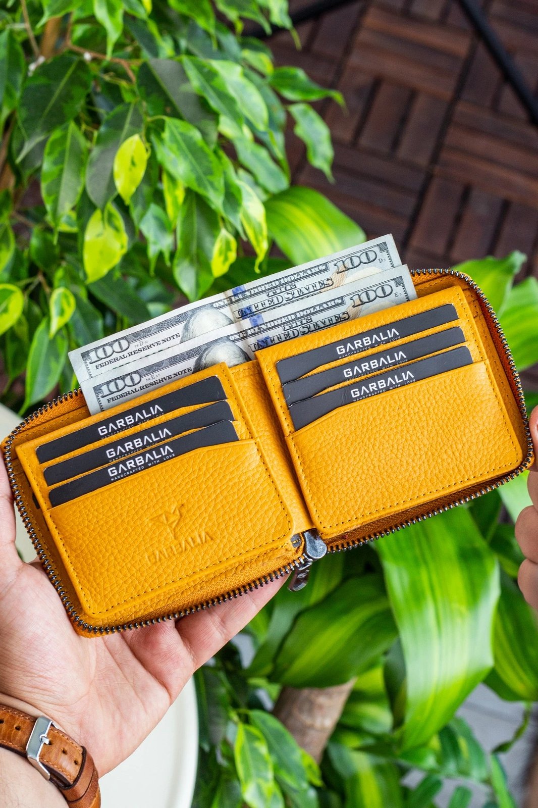 Portofol unisex Zoozie Bags, ngjyrë mustard, Carole