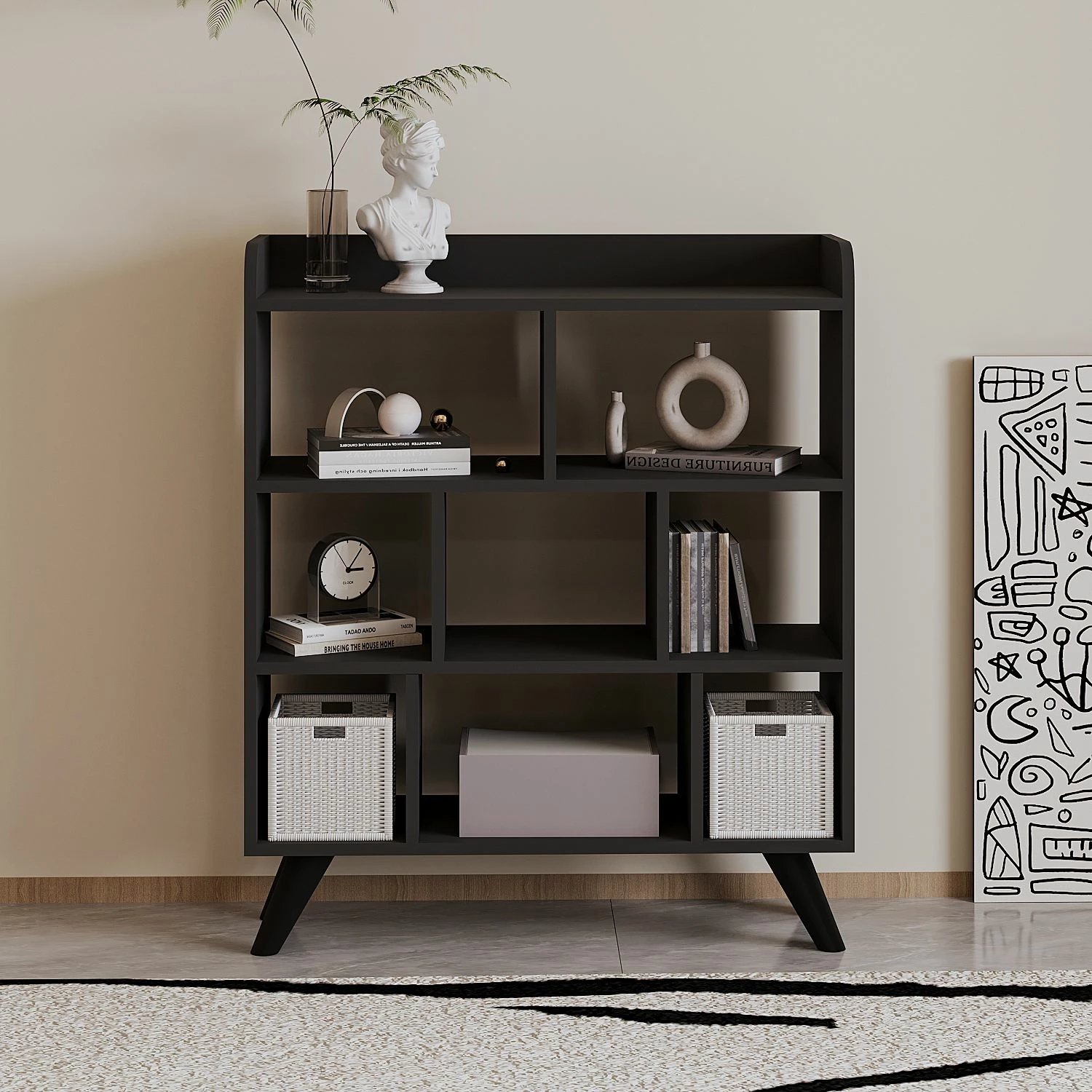 Raft librash, ngjyrë antracit, Skye Decor, Florida