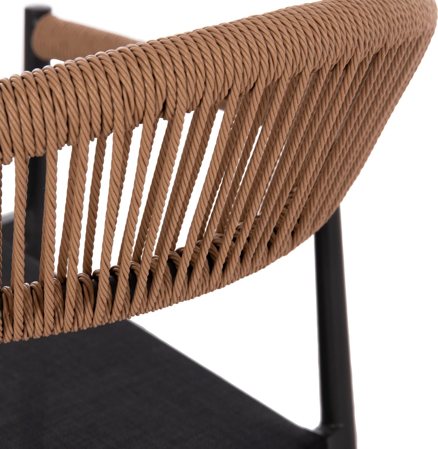 Karrige për tavolinë jashtë BERG FH6284.02 alumini & textilene ngjyrë gri e errët--P.E. rattan i përdredhur 55x56x79Hcm.