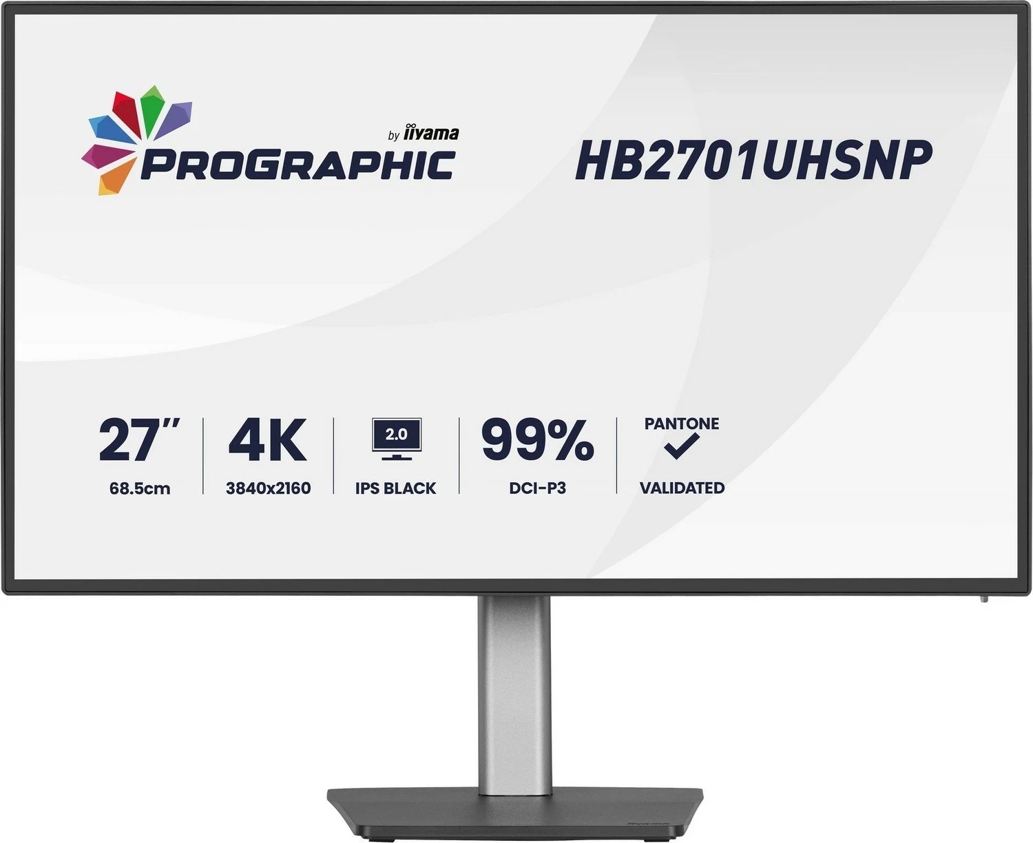 Monitor iiyama ProGraphic HB2701UHSNP-B1, IPS, 4K, USB-C PW96W, 27 inch, zi