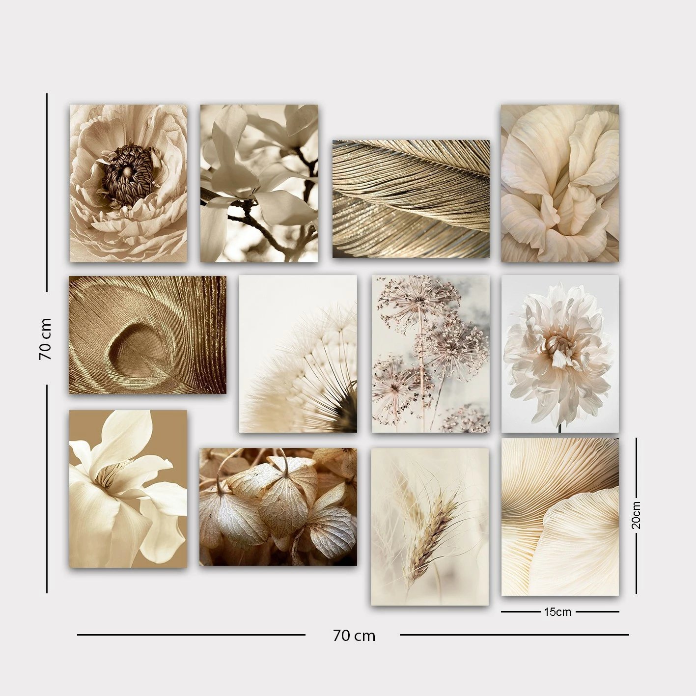 Piktura dekorative MDF (12 copë), Wallity, 12MDF33YS