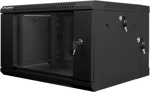 Kasë rrjeti Lanberg WF02-6606-10B, 19", 6U, 600x600mm, e zezë, montim në mur