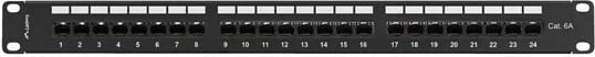 Patch panel LANBERG 24 porta 1U 19" kat.6A UTP, organizer kabllash, zi
