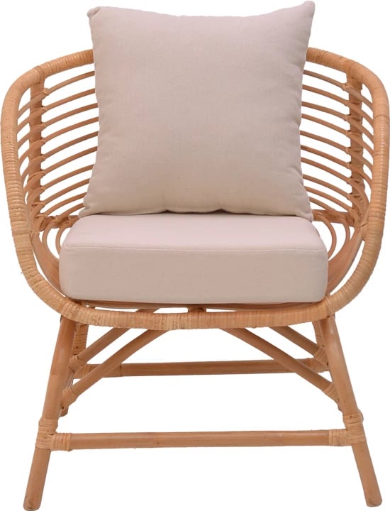 Karrige Caxen ratan natyral-jastëk i bardhë 72x63x75cm