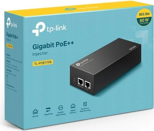 PoE++ Injector TP-Link TL-POE170S, Gigabit Ethernet, i zi