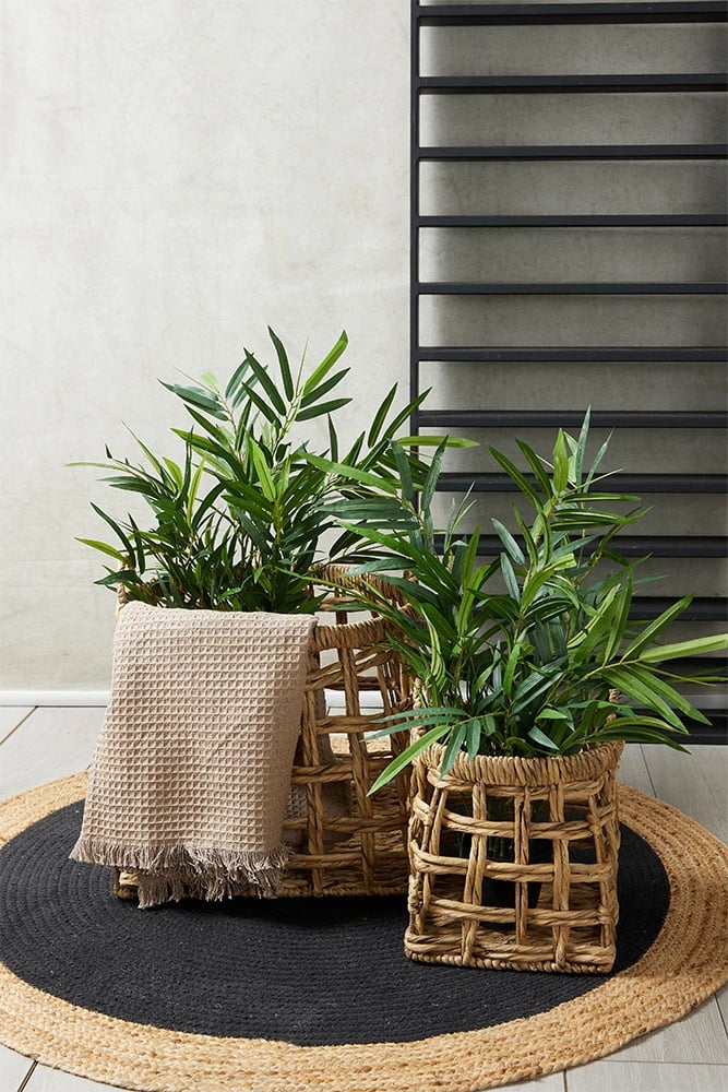 Set shporta DALAT 2 copë, 44x44x46, hiacint natyral, hekur